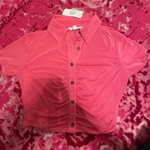 Hot pink crop shirt size M